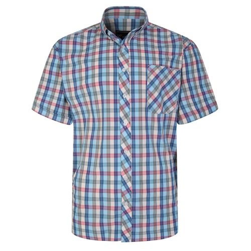 KAM Short Sleeve Check Shirt Multi 